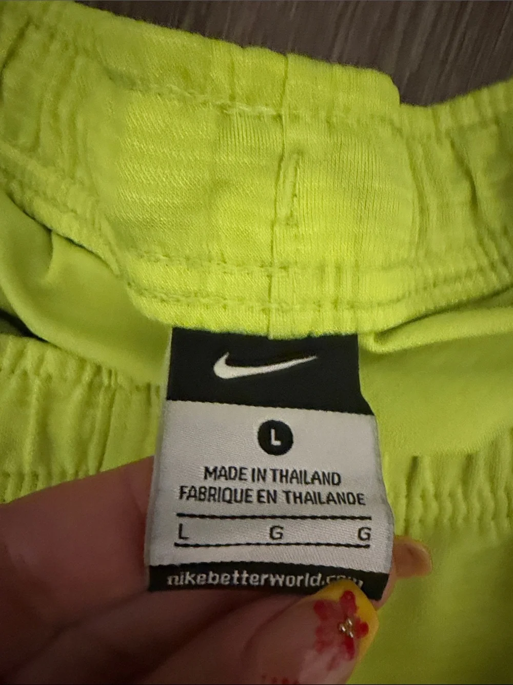 Nike Men’s Neon Yellow Athletic Shorts with Teal & Black Panels